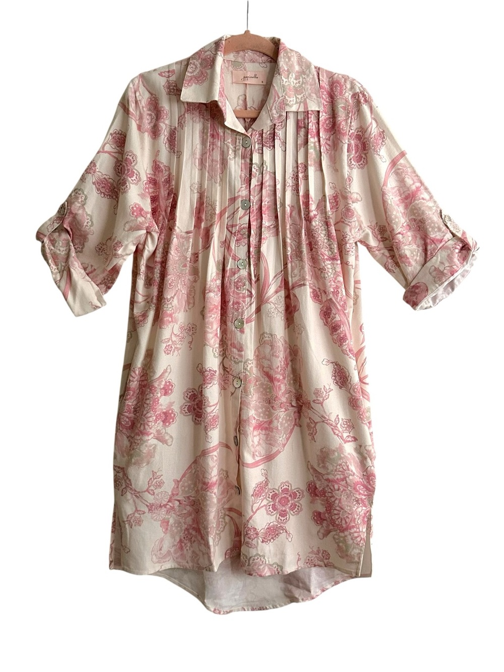 NWT Papinelle Coco Cosy Floral Nightshirt Pajama Dress Small Cottage Loungewear